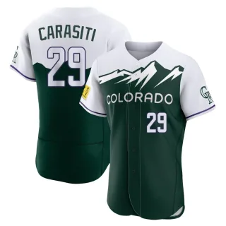Men's Authentic Green Matt Carasiti Colorado Rockies 2022 City Connect Jersey