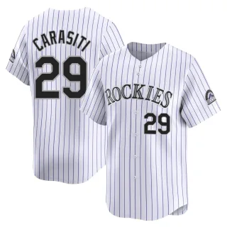 Men's Limited White Matt Carasiti Colorado Rockies Home Jersey