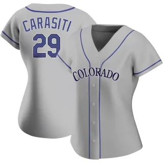 Women's Authentic Gray Matt Carasiti Colorado Rockies Road Jersey