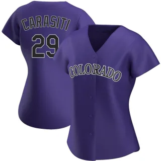 Women's Authentic Purple Matt Carasiti Colorado Rockies Alternate Jersey