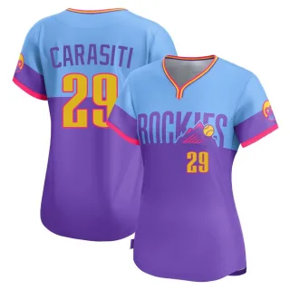 Women's Limited Purple/Light Matt Carasiti Colorado Rockies Blue 2025 City Connect Jersey