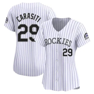 Women's Limited White Matt Carasiti Colorado Rockies Home Jersey