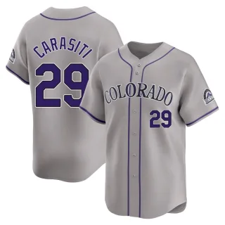 Youth Limited Gray Matt Carasiti Colorado Rockies Road Jersey