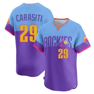 Youth Limited Purple/Light Matt Carasiti Colorado Rockies Blue 2025 City Connect Jersey