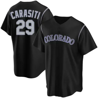 Youth Replica Black Matt Carasiti Colorado Rockies Alternate Jersey