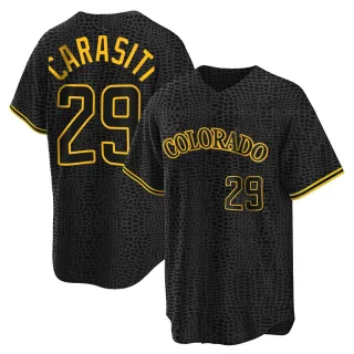 Youth Replica Black Matt Carasiti Colorado Rockies Snake Skin City Jersey