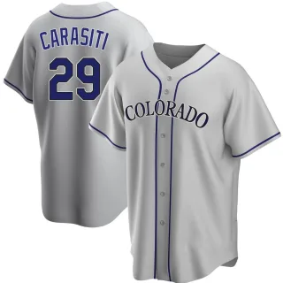 Youth Replica Gray Matt Carasiti Colorado Rockies Road Jersey