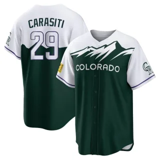 Youth Replica Green Matt Carasiti Colorado Rockies 2022 City Connect Jersey