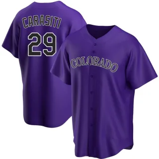 Youth Replica Purple Matt Carasiti Colorado Rockies Alternate Jersey